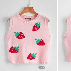 Strawberry Pattern sweater Vest